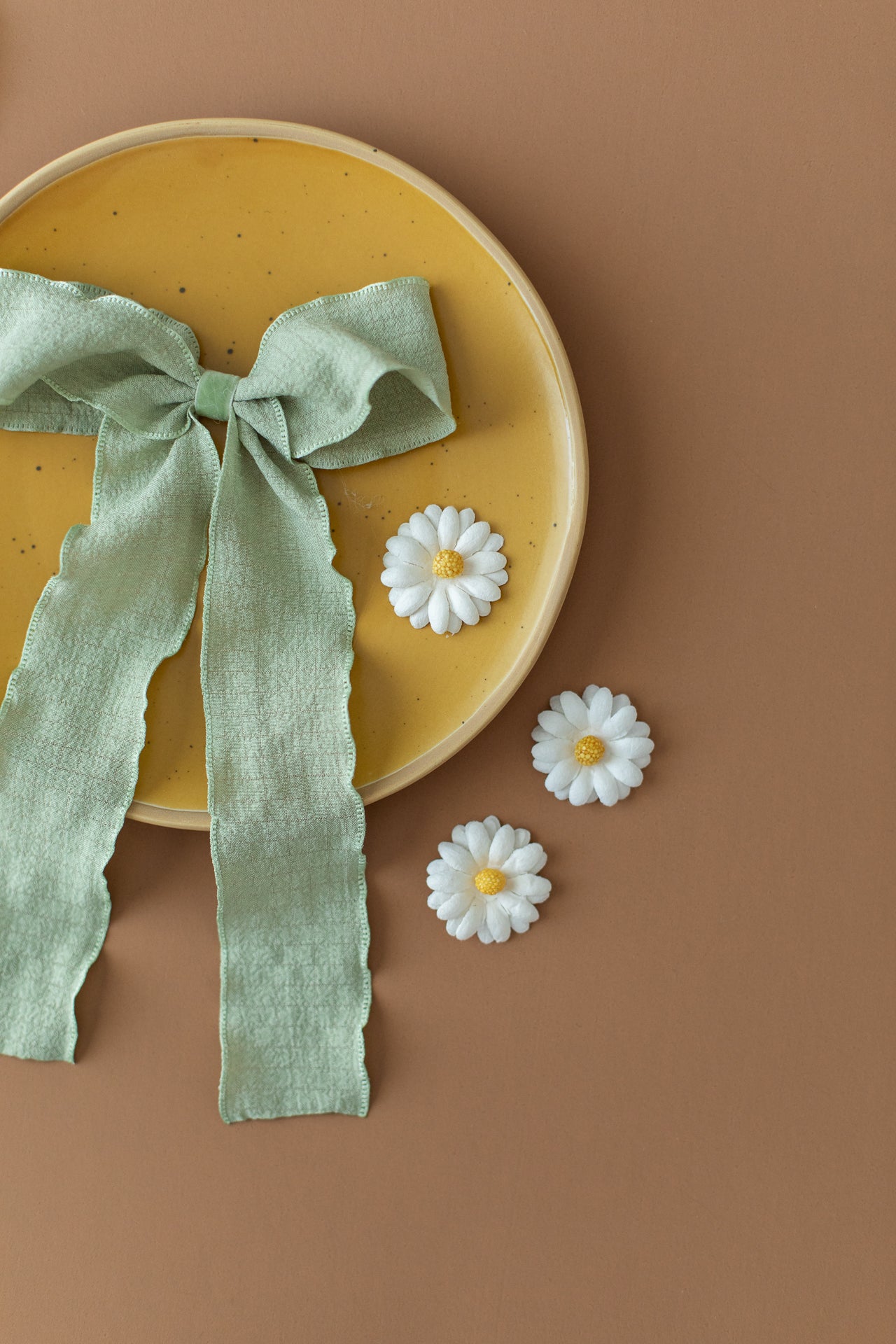 Sage Green Ruffle Hair Bow