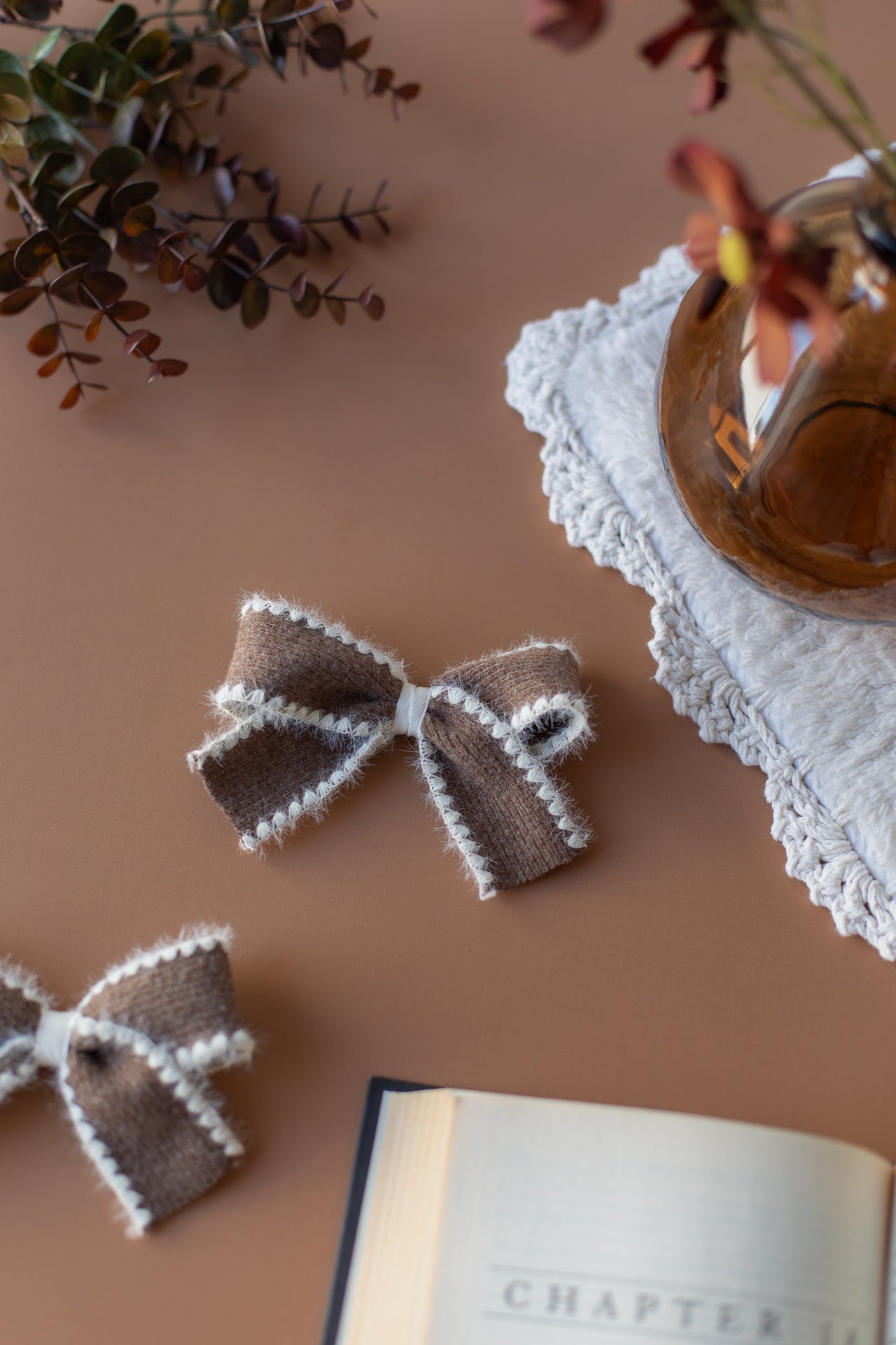 Brown Wool Pigtail Set