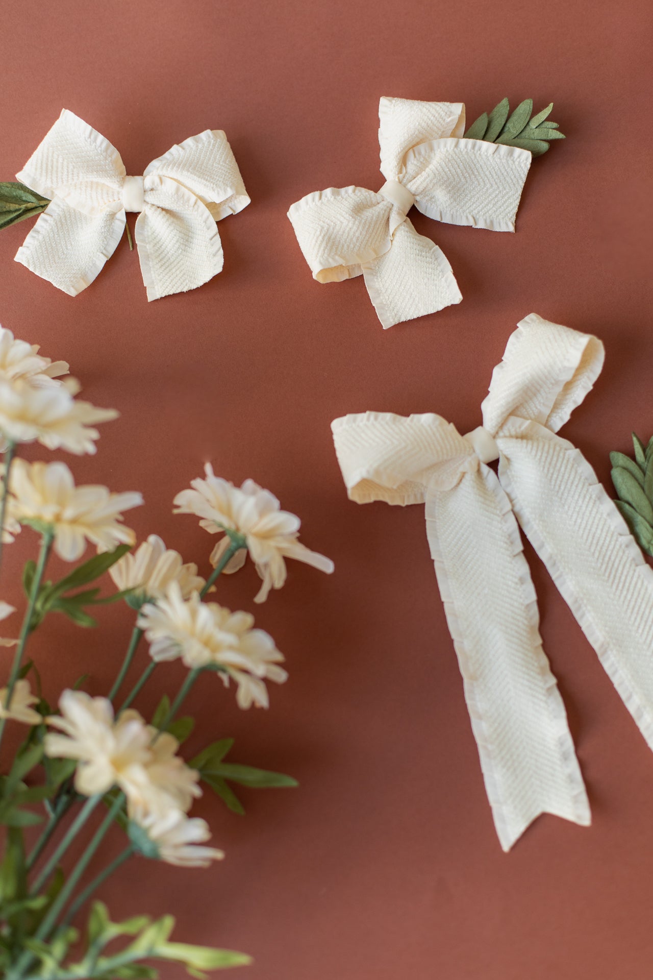 Large Cream Hair Bow