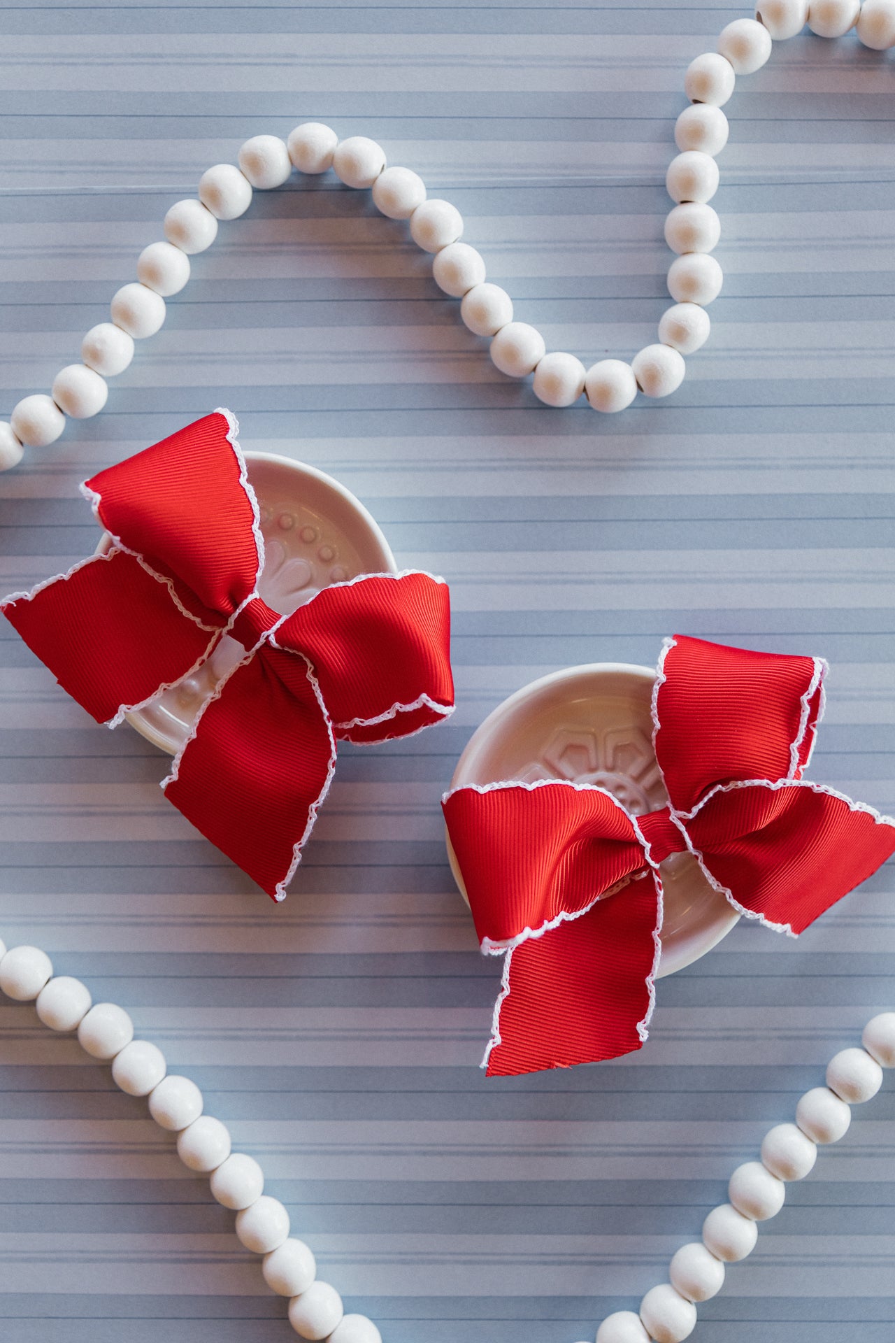 Red Ruffle Pigtail Set