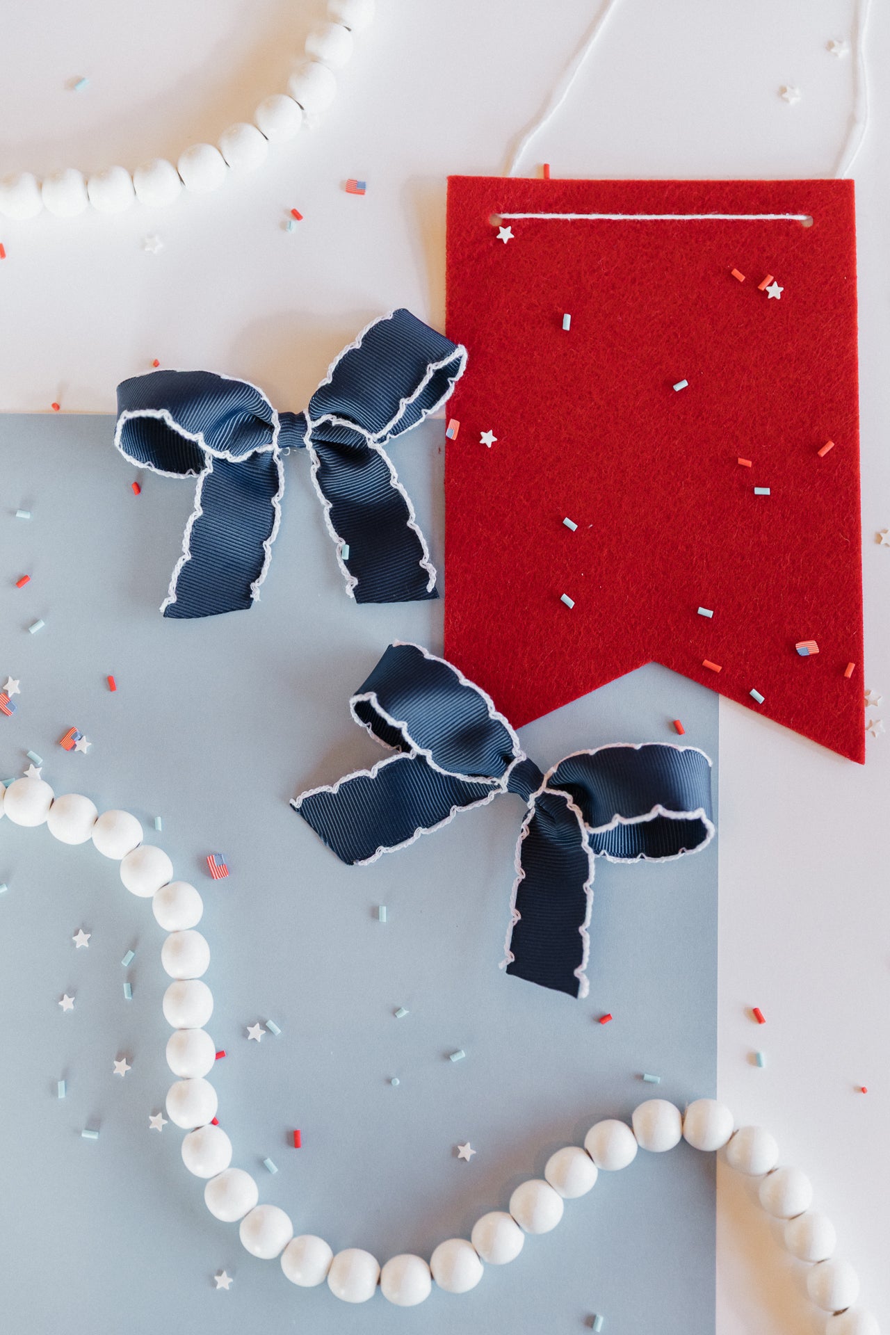 Blue Ruffle Pigtail Set