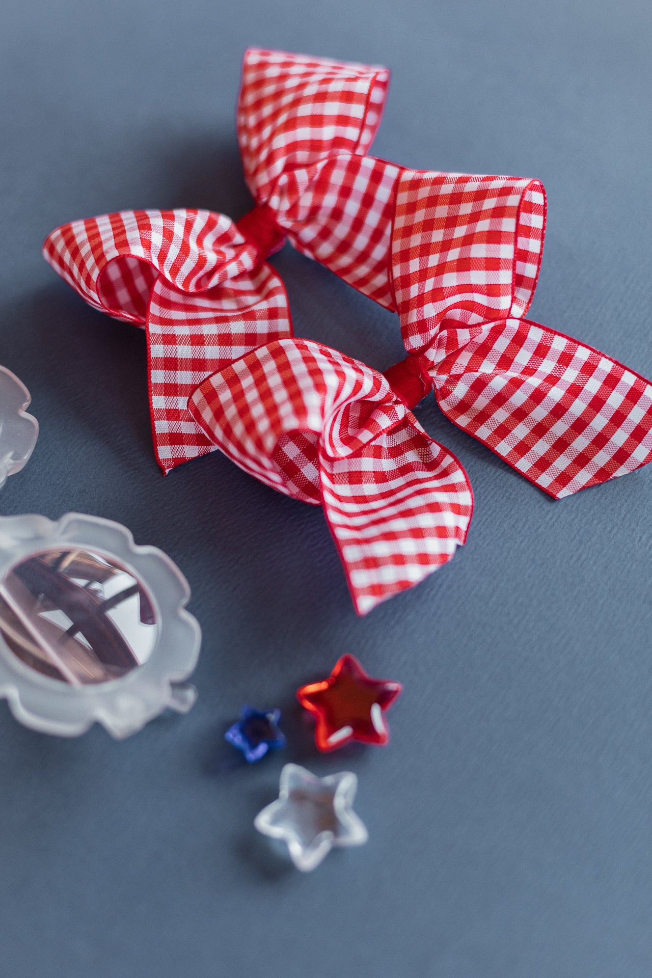 Red Gingham Pigtail Set
