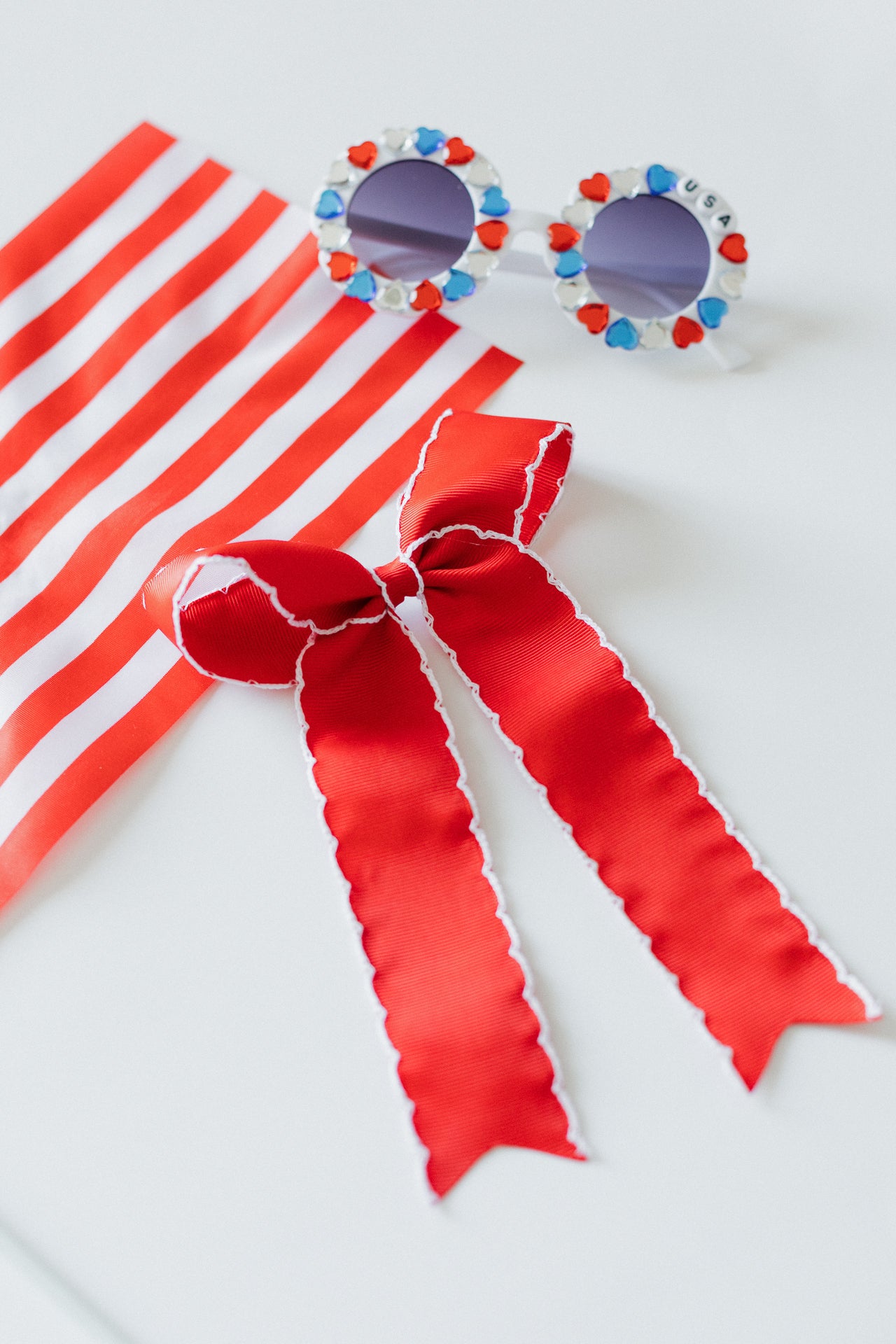 Large Red Ruffle Hair Bow