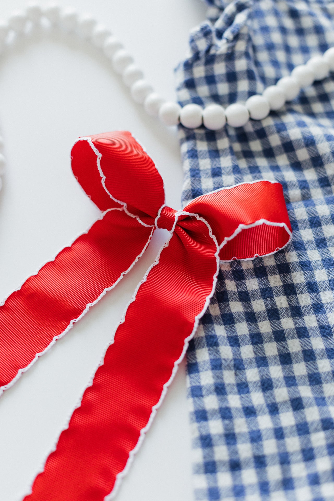 Large Red Ruffle Hair Bow