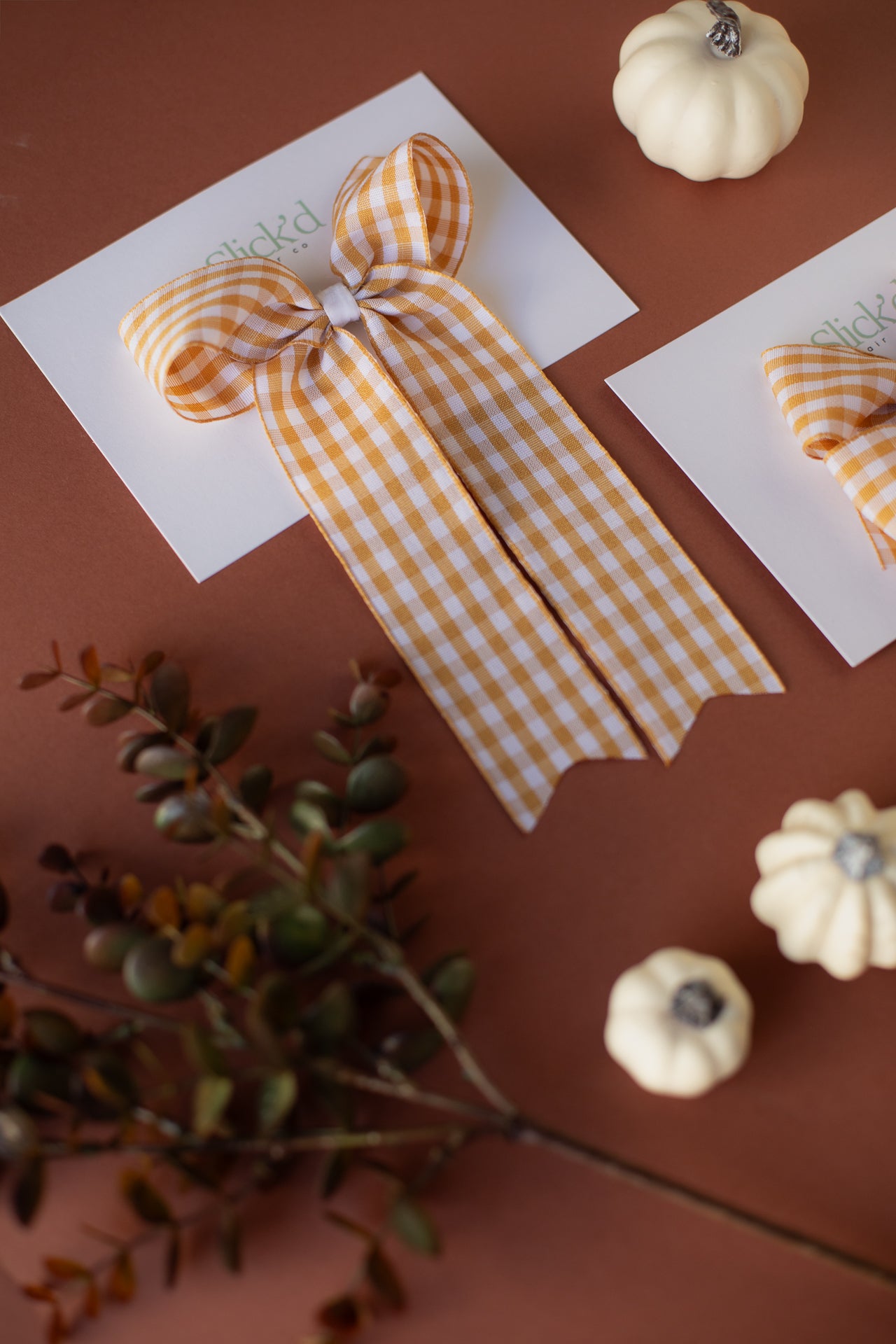 Autumn Check Hair Bow