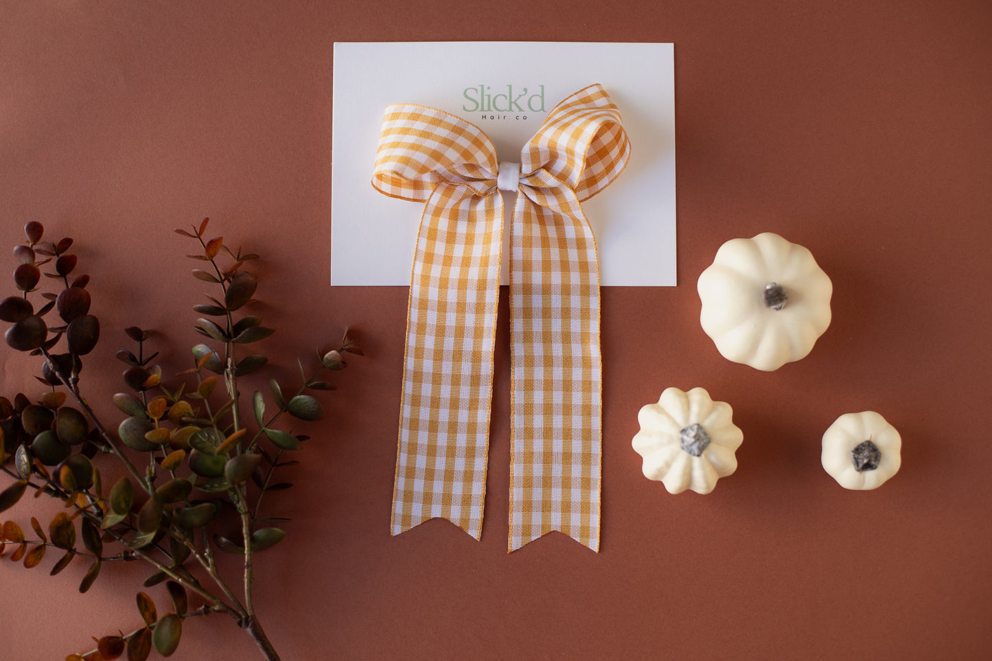 Autumn Check Hair Bow