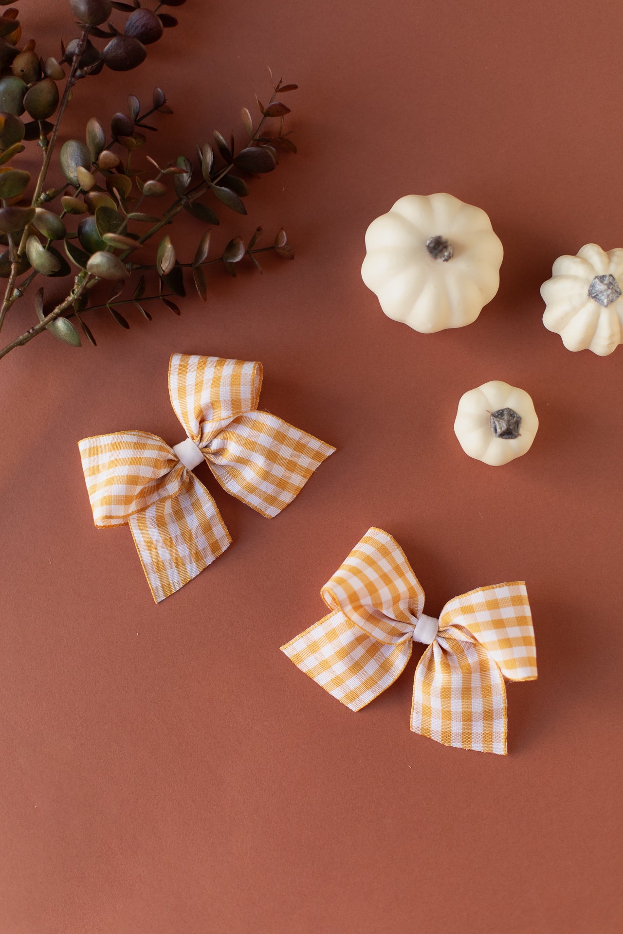 Autumn Gingham Pigtail Set