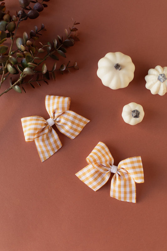 Autumn Gingham Pigtail Set