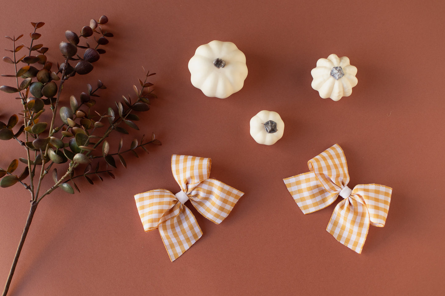 Autumn Gingham Pigtail Set