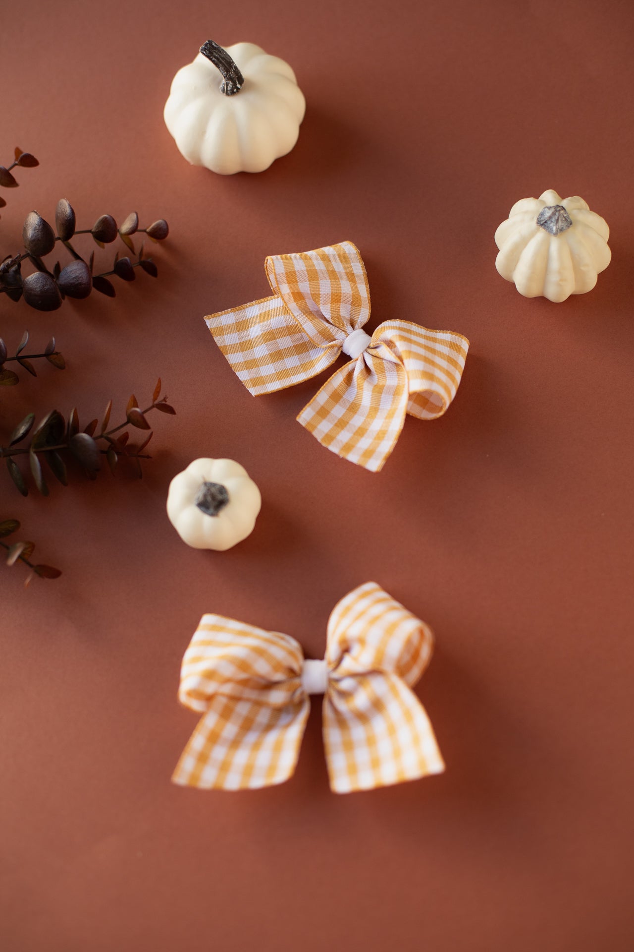 Autumn Gingham Pigtail Set