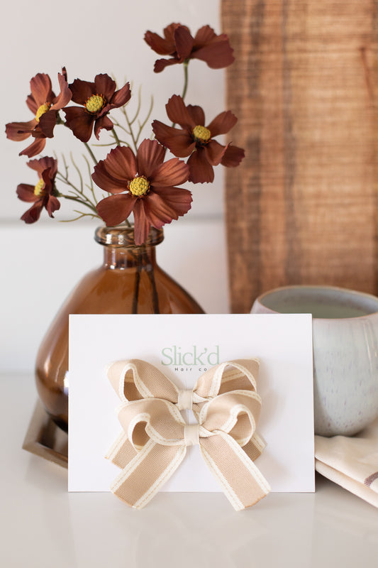 Neutral Dotted Stripe Pigtail Set