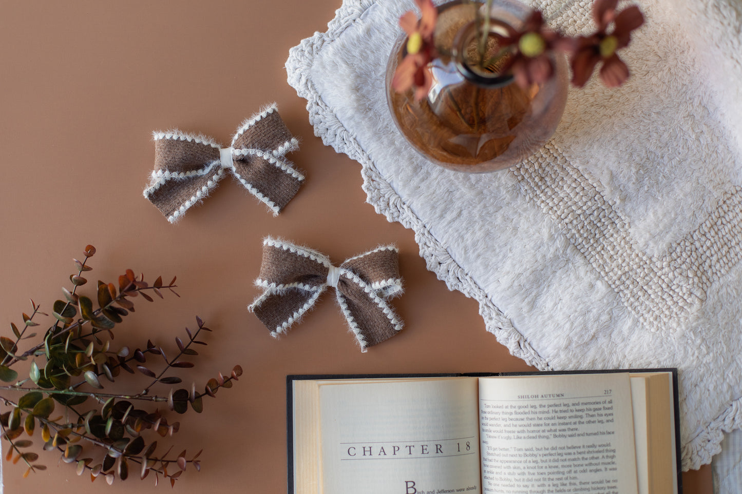 Brown Wool Pigtail Set