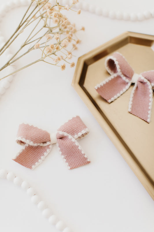 Pink Wool Pigtail Set