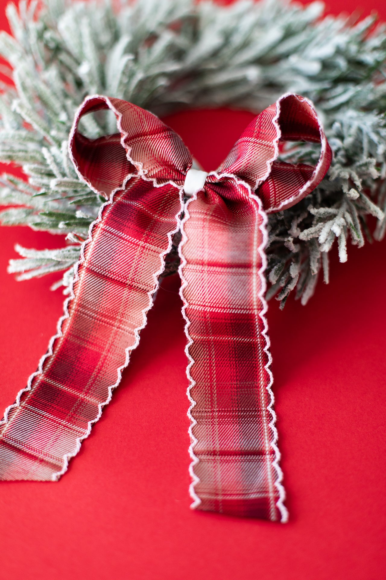 Large Red Plaid Hair Bow