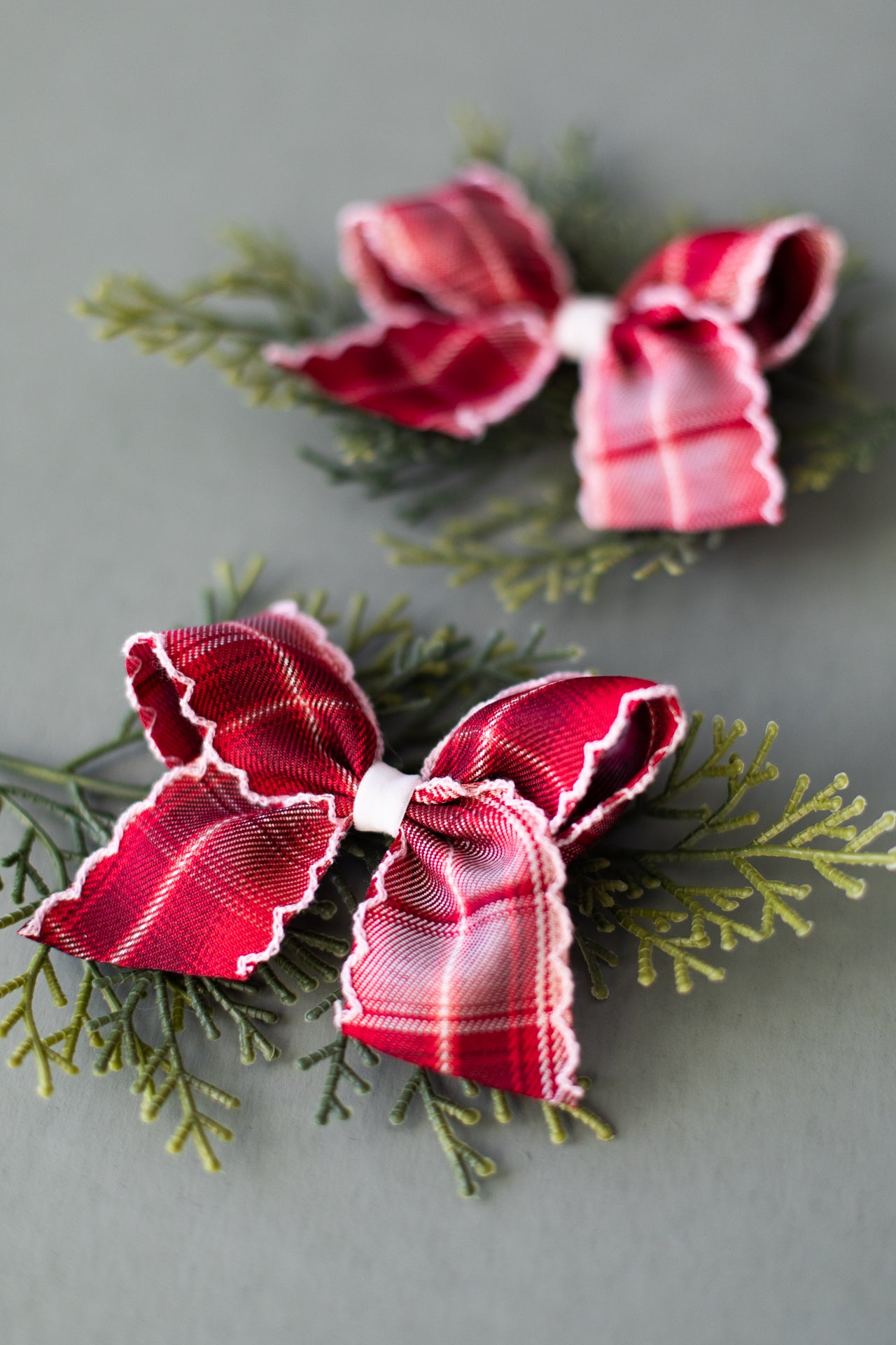 Red Plaid Pigtail Set