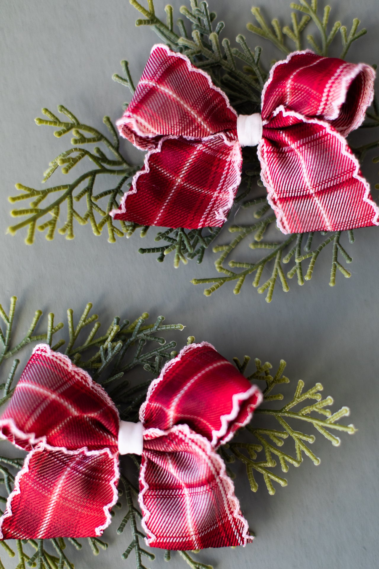 Red Plaid Pigtail Set