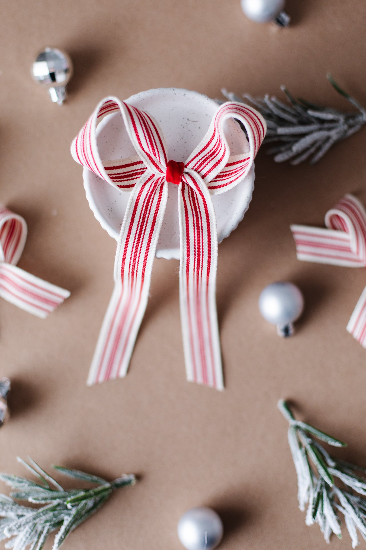 Large Red Stripe Hair Bow