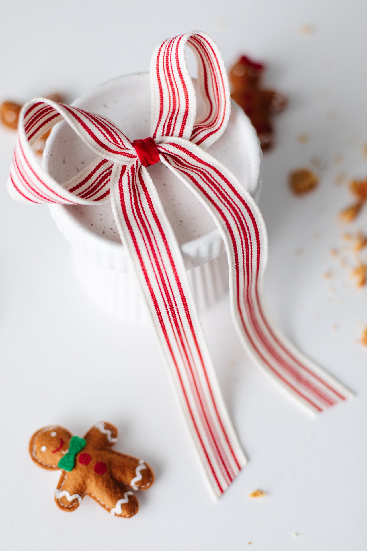 Large Red Stripe Hair Bow