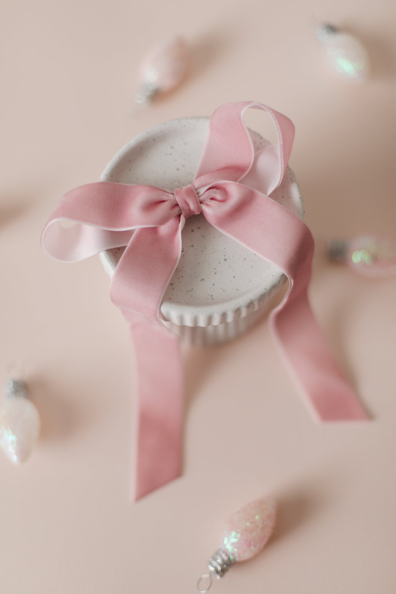 Large Blush Pink Velvet Hair Bow