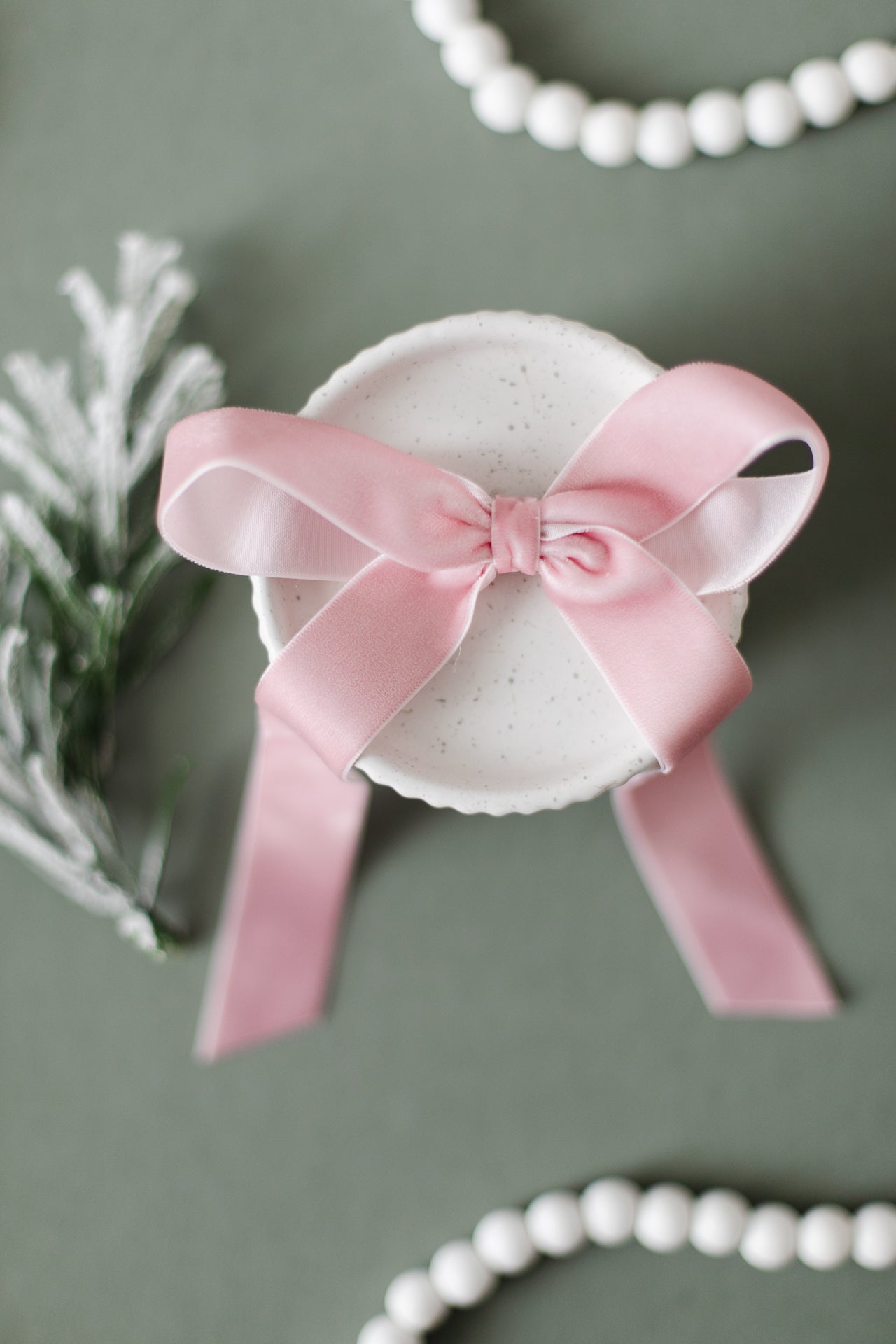 Large Blush Pink Velvet Hair Bow