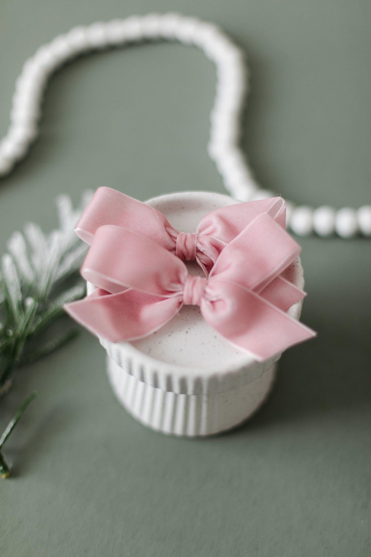 Blush Pink Velvet Pigtail Set