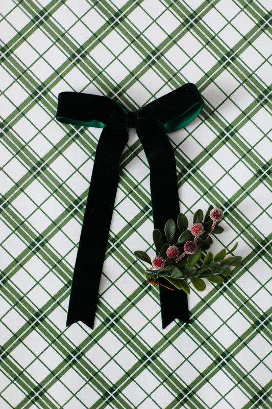 Large Forest Green Velvet Hair Bow