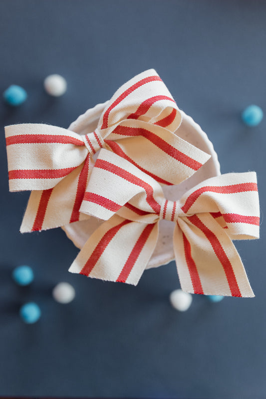 Red Striped Pigtail Set